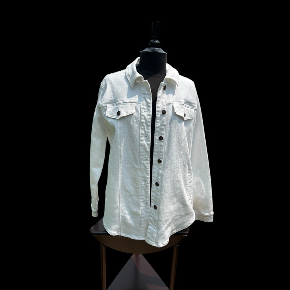 White Jean Jacket With Tulip Hem
